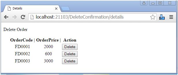 View Details after removing action links 
